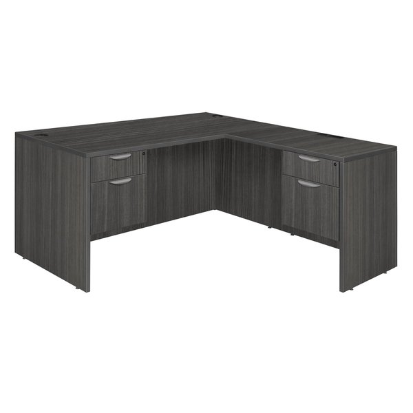 Regency Regency Legacy 71 x 35 in. L Desk with Double Pedestal Drawer Unit- Ash Grey LLD7135AG